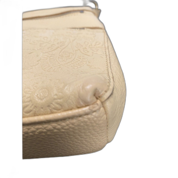 The Sak Yellow Crossbody/Shoulder Floral Embossed Zipper Closure Bag Pre Owned - Picture 5 of 9